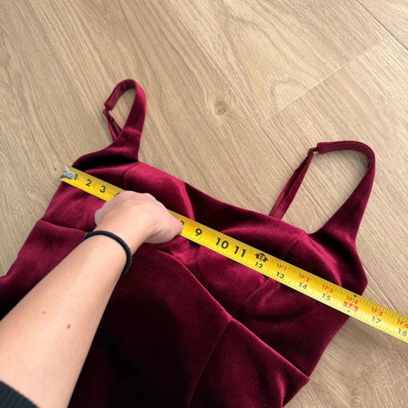 Windsor Analeah wine Velvet Bow Mini Dress A-line silhouette festive Holliday - Picture 8 of 9
